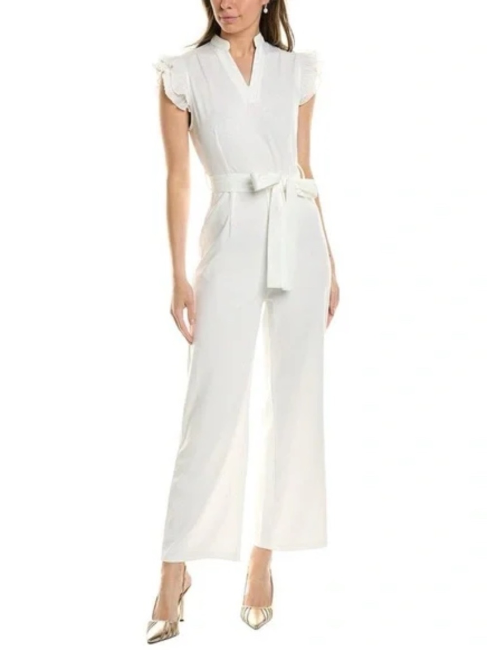 Area Stars - Riley Sleeveless Belted Jumpsuit White - size XL